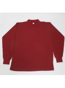 POLO YAKA BORDO UZUN KOL İKİ 2 İPLİK SWEATSHIRT