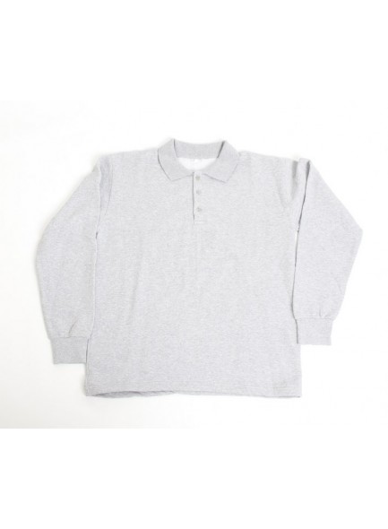 POLO YAKA GRİ UZUN KOL İKİ 2 İPLİK SWEATSHIRT